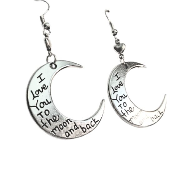 I LOVE YOU TO THE MOON AND BACK EARRINGS - Picture 4 of 6